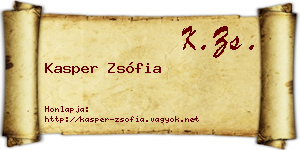 Kasper Zsófia névjegykártya